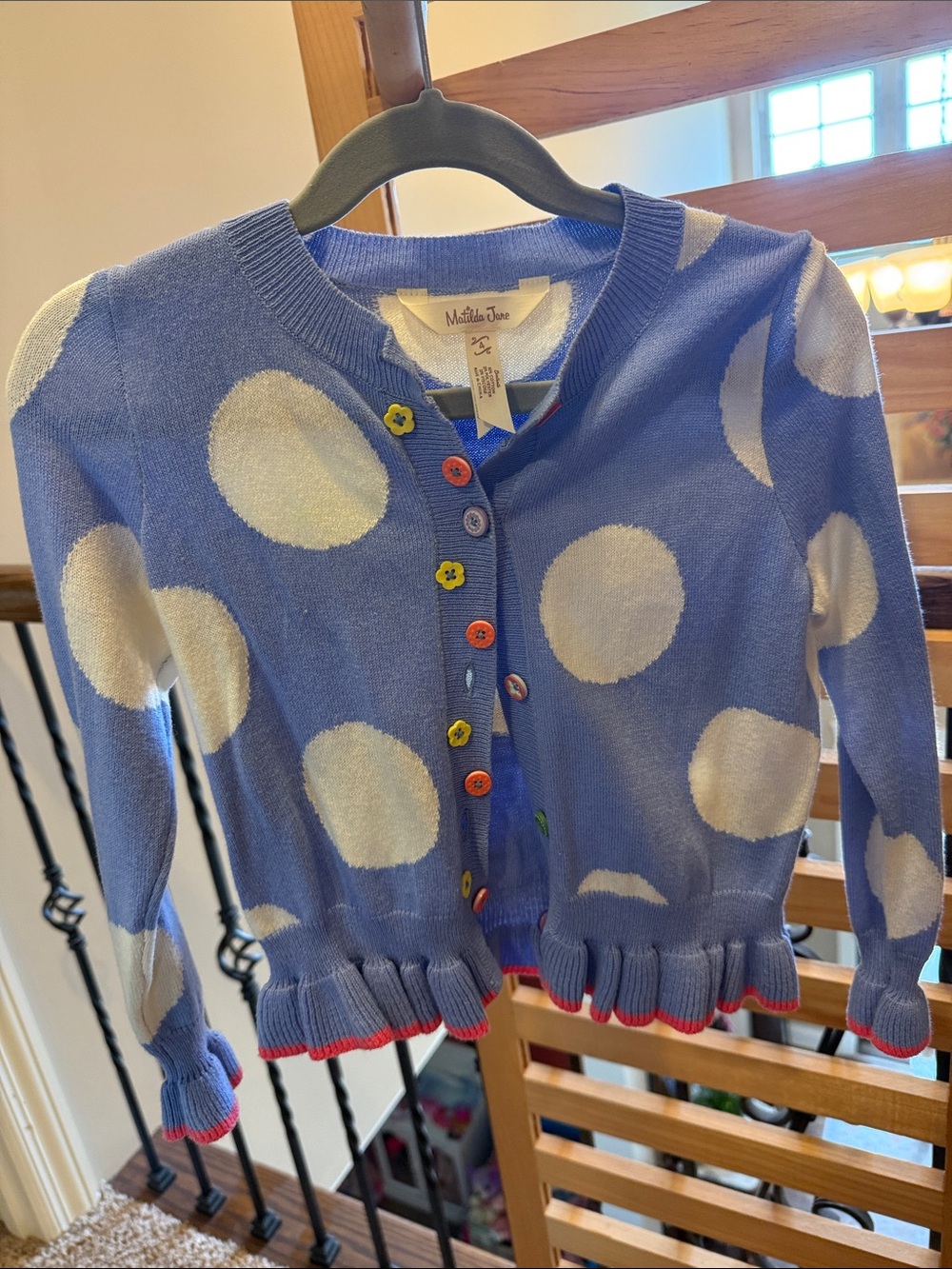 Matilda Jane Light Blue Knit Top with White Trim